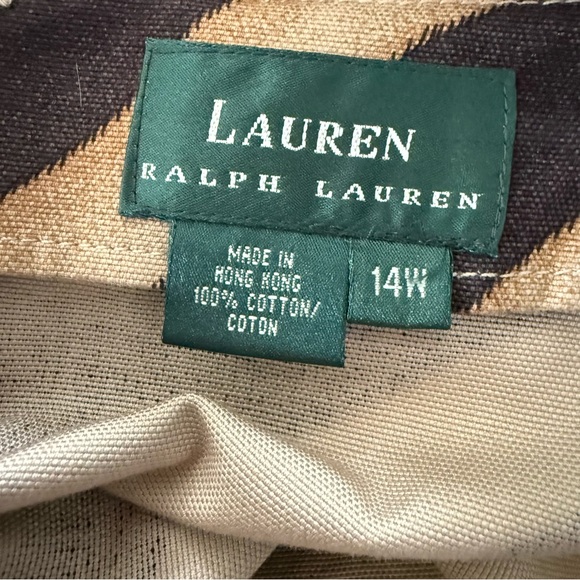 Lauren Ralph Lauren Zebra Print A-Line Skirt Cotton Classic Safari Chic Size 14W - Picture 6 of 6